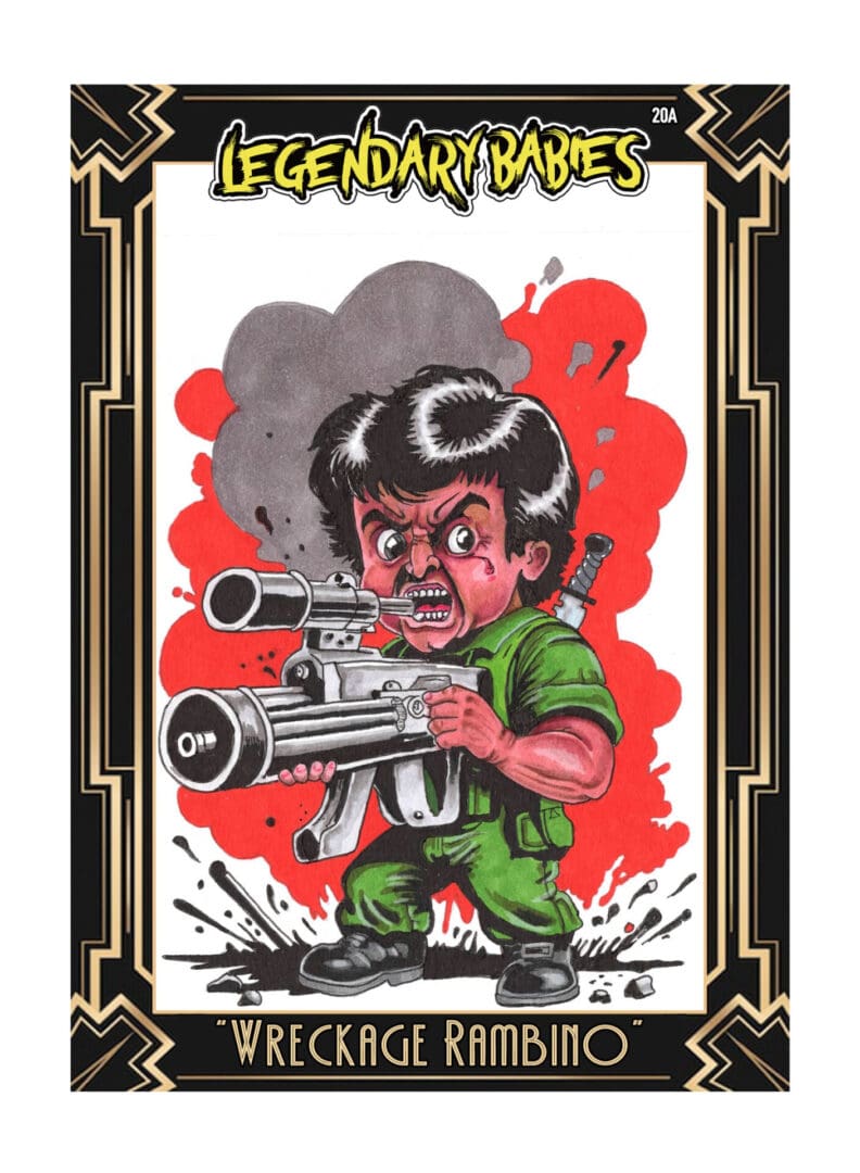 Cartoon soldier aiming a large gun with a fierce expression.