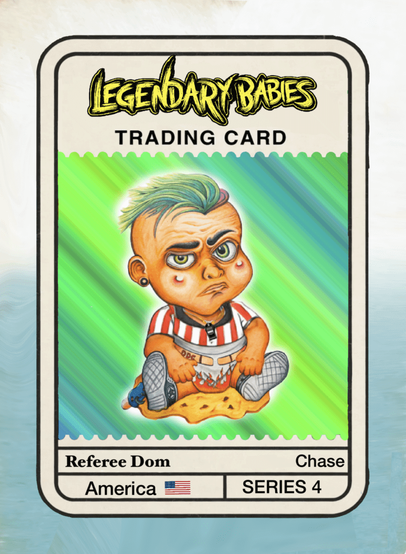 Mohawk baby referee trading card