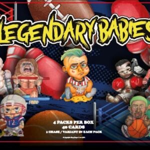 Legendary Babies trading card box with characters